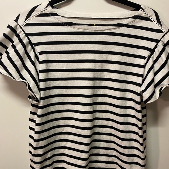 kate spade Tops - Kate Spade M Striped t shirt w flutter sleeve